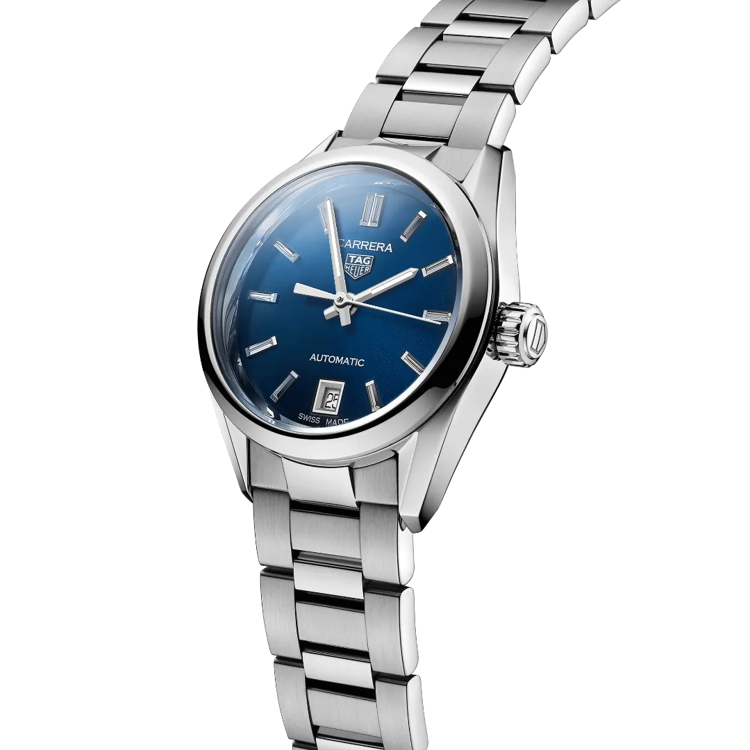 TAG Heuer Carrera Calibre 9 Automatic Ladies' Blue Steel Watch, 29mm