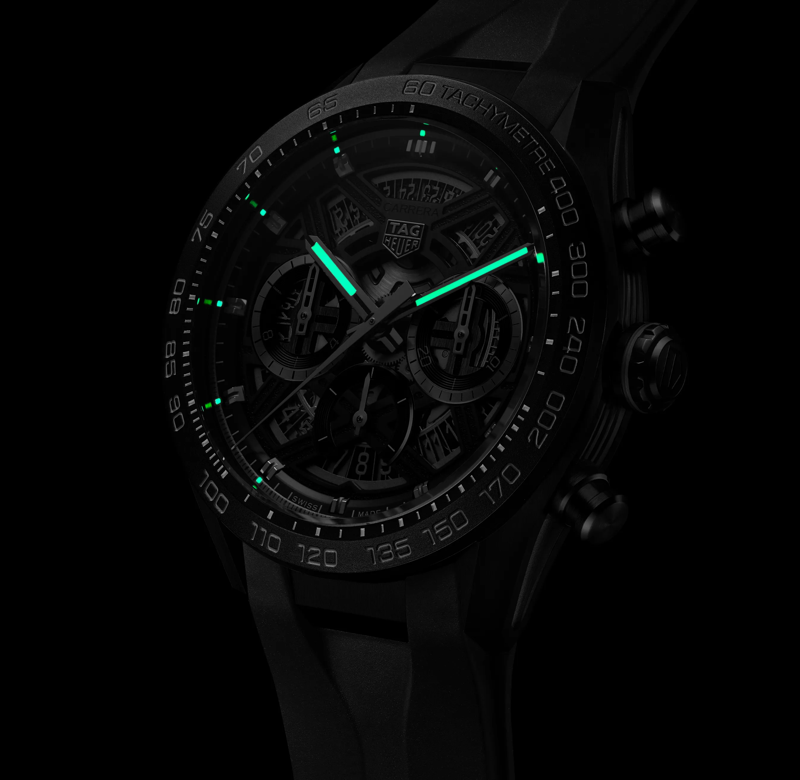 TAG Heuer Carrera Chronograph Extreme Sport Watch with Black Rubber Strap