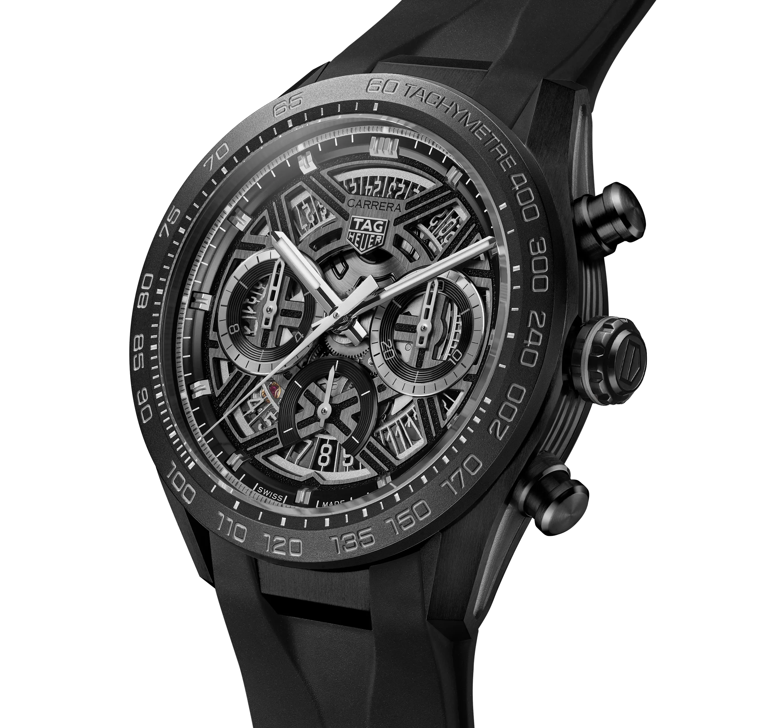 TAG Heuer Carrera Chronograph Extreme Sport Watch with Black Rubber Strap