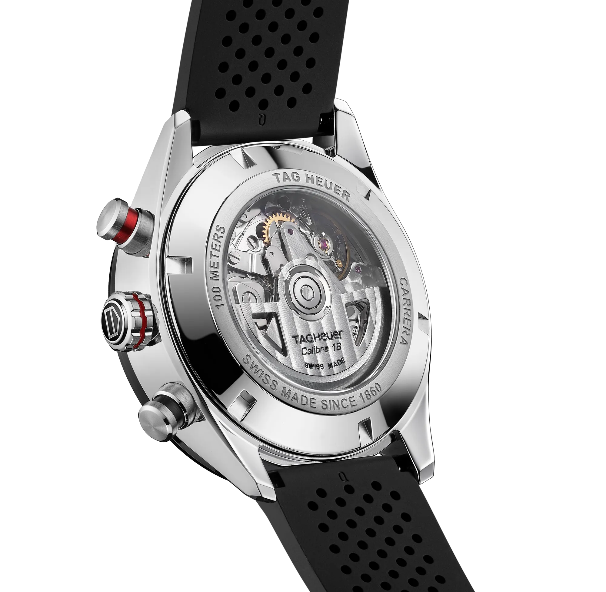 TAG Heuer Carrera Chronograph Watch with Black Rubber Strap