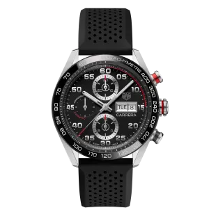 TAG Heuer Carrera Chronograph Watch with Black Rubber Strap