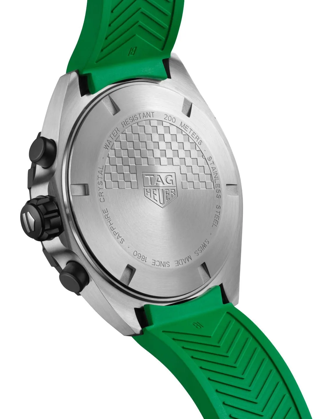 TAG Heuer Formula 1 Chronograph Stainless Steel Green Dial Green Rubber Strap Date Divers Quartz Mens Watch CAZ101AP.FT8056