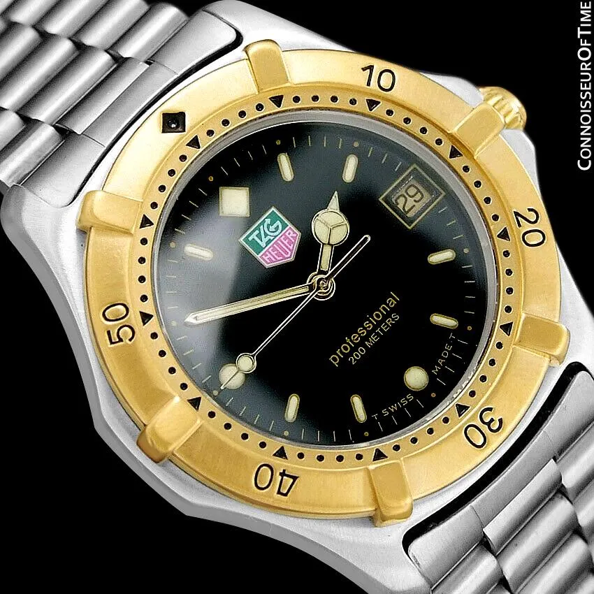 TAG Heuer Professional 2000 Mens Diver Watch, WE1120R - Stainless Steel & 18K Gold Plated