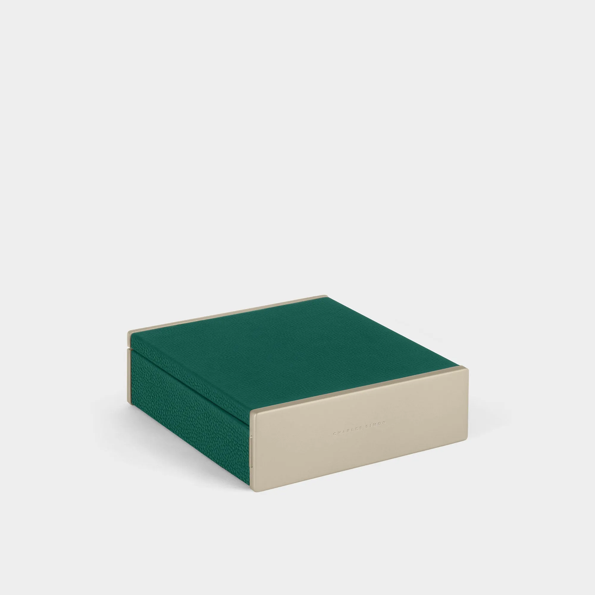 TAYLOR 2 WATCH AND JEWELRY BOX - EMERALD / CHAMPAGNE