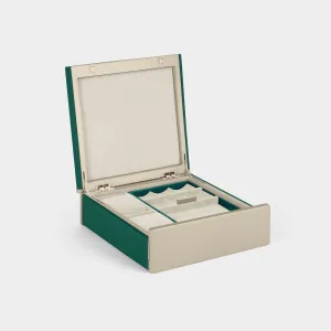 TAYLOR 2 WATCH AND JEWELRY BOX - EMERALD / CHAMPAGNE