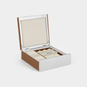 TAYLOR 2 WATCH AND JEWELRY BOX - TAN / GREY