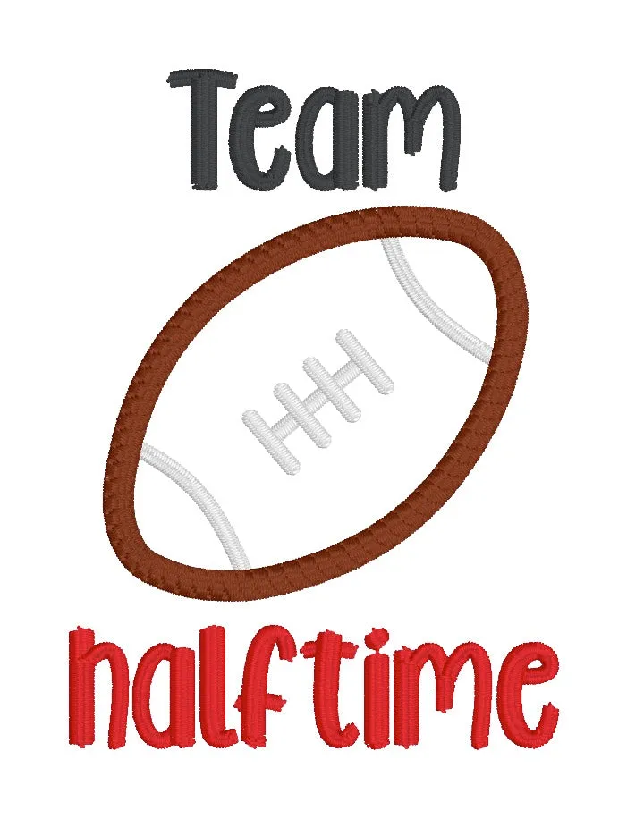 Team Halftime Appliqué machine embroidery design (5 sizes included) DIGITAL DOWNLOAD