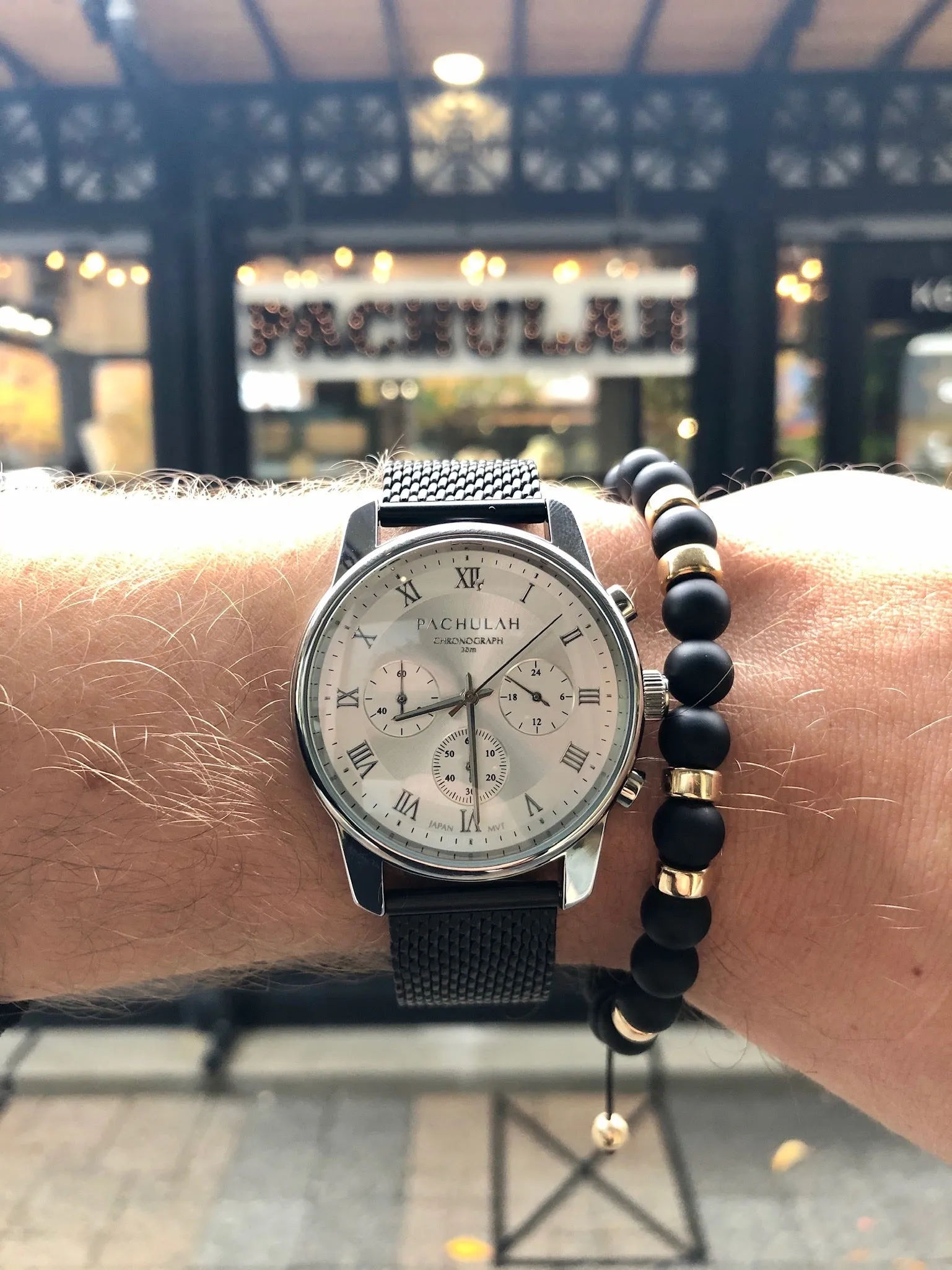 The Chronograph | Black Stainless Steel Mesh