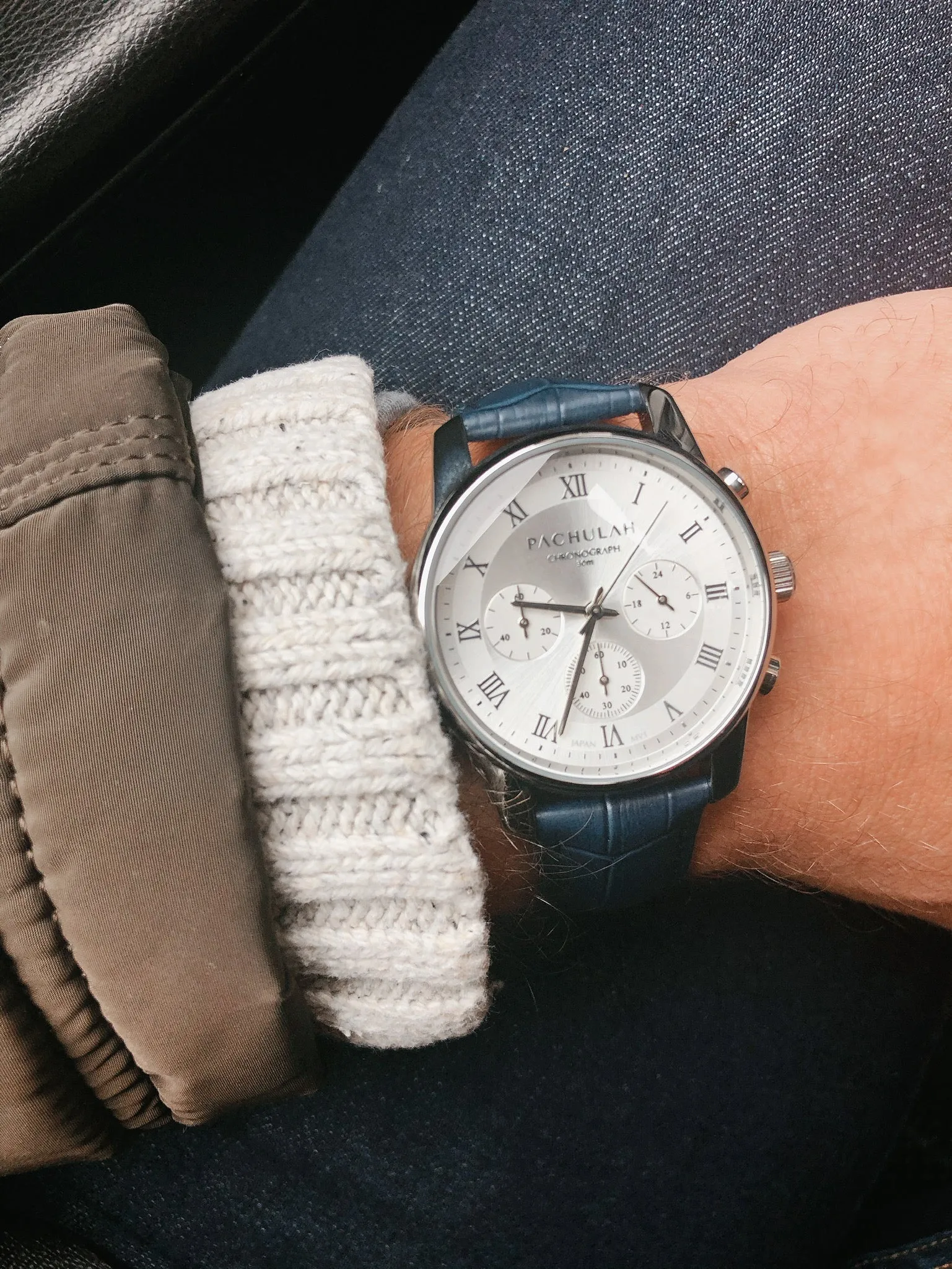 The Chronograph | Navy Leather