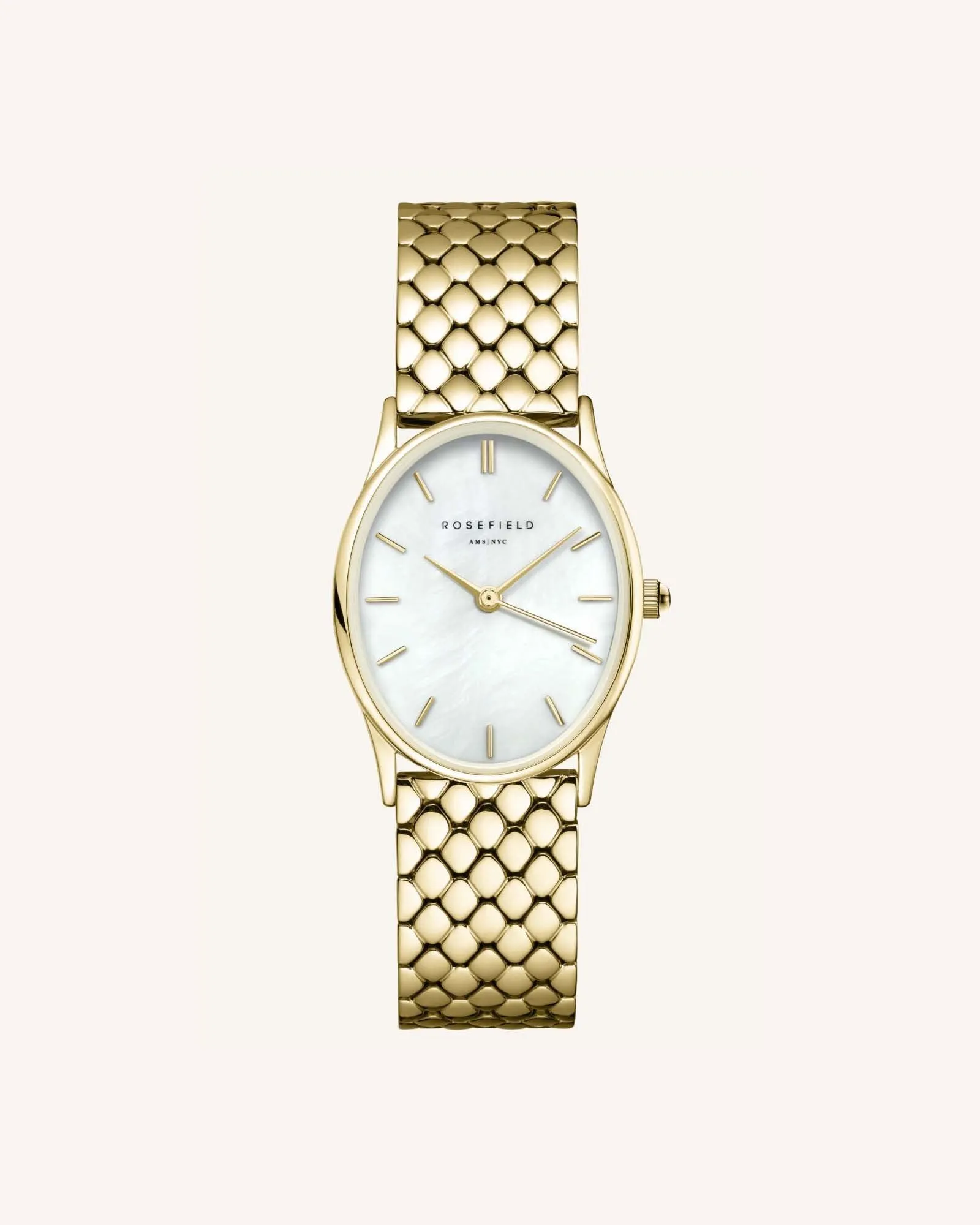The Oval Gold Steel Strap