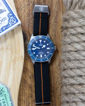 The Trooper Fixed Lugs Elastic Strap - Black Orange
