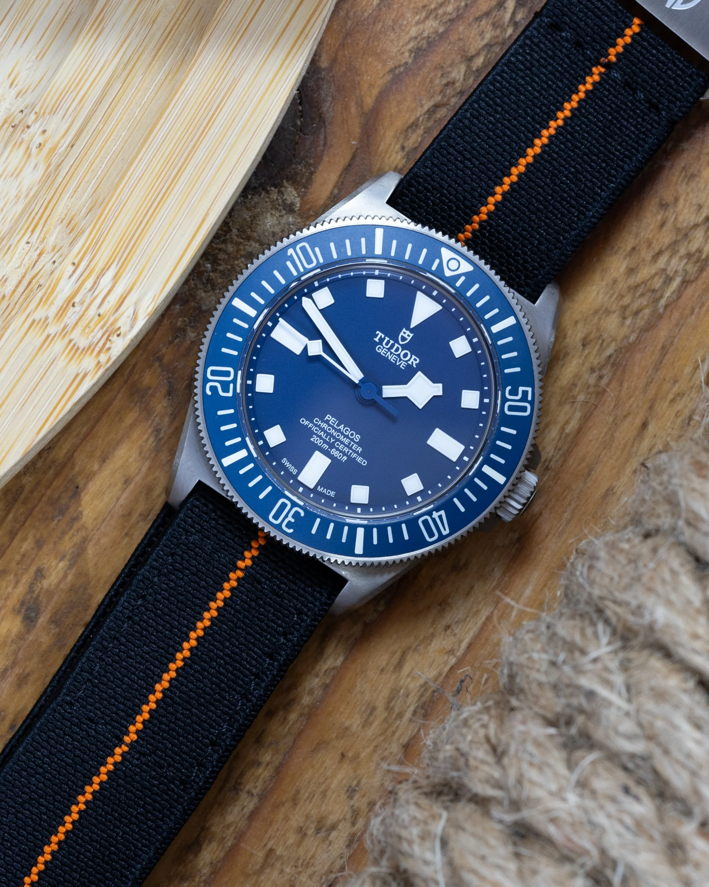 The Trooper Fixed Lugs Elastic Strap - Black Orange