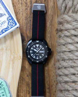 The Trooper Fixed Lugs Elastic Strap - Black Red