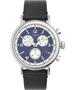 Timex Standard Chronograph 41mm Eco-Friendly Leather Strap Watch