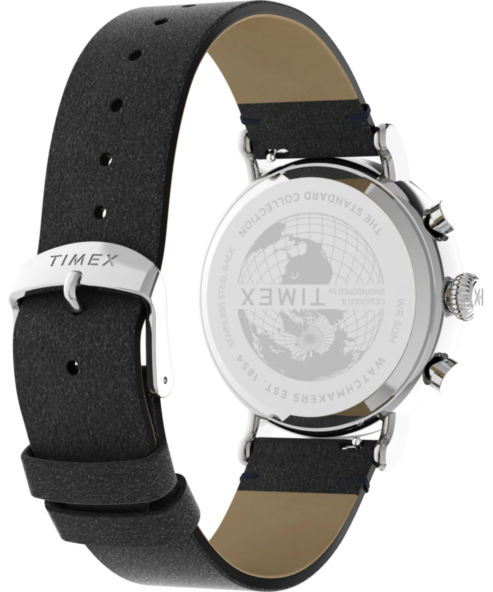 Timex Standard Chronograph 41mm Eco-Friendly Leather Strap Watch
