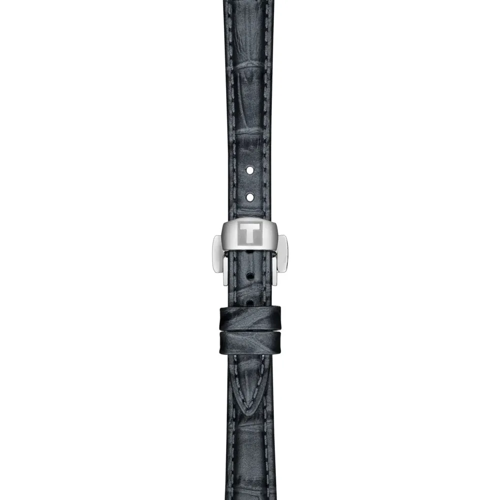 Tissot Desir Ladies Silver-Black Dial Grey Leather Strap Watch