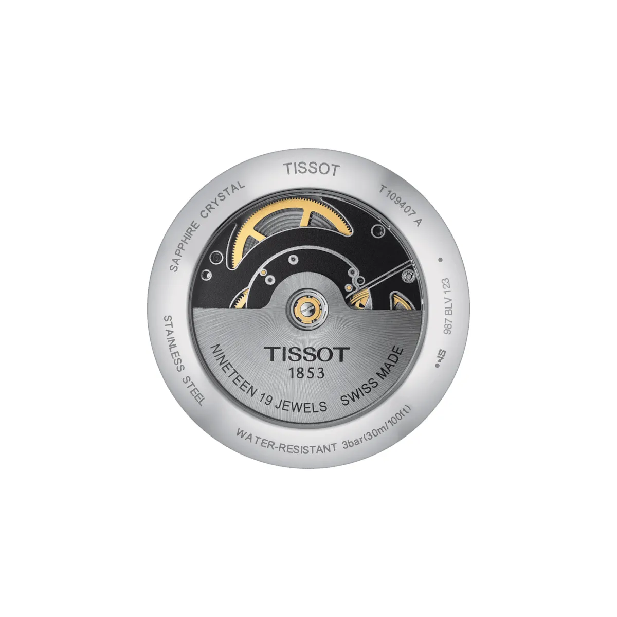 Tissot Everytime Mens Stainless Steel Black Dial Black Leather Strap Watch