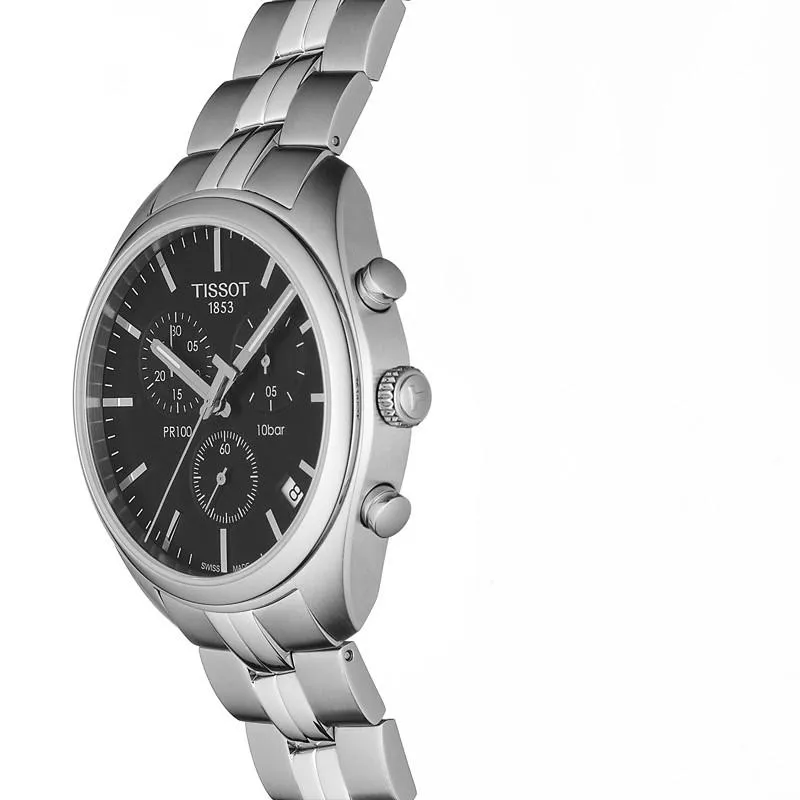 Tissot Men's Watch T-Classic Pr 100 Chronograph 41mm Steel Quartz T101.417.11.051.00