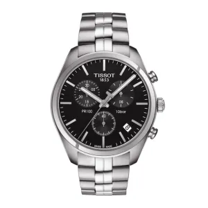 Tissot Men's Watch T-Classic Pr 100 Chronograph 41mm Steel Quartz T101.417.11.051.00