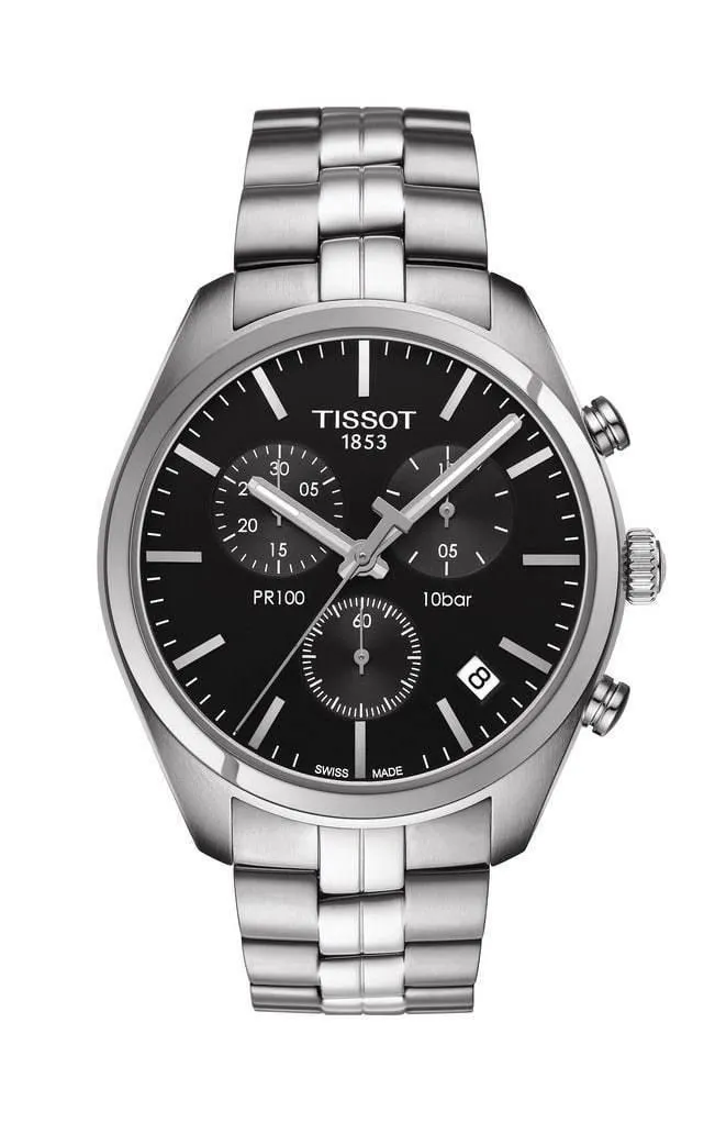 Tissot PR 100 Black Dial Chronograph Quartz Men's Watch T1014171105100