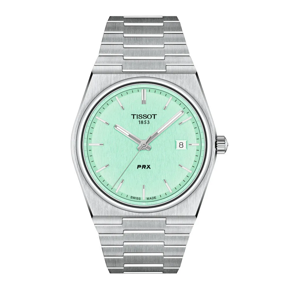 Tissot PRX Mens Stainless Steel Light Green Dial Watch