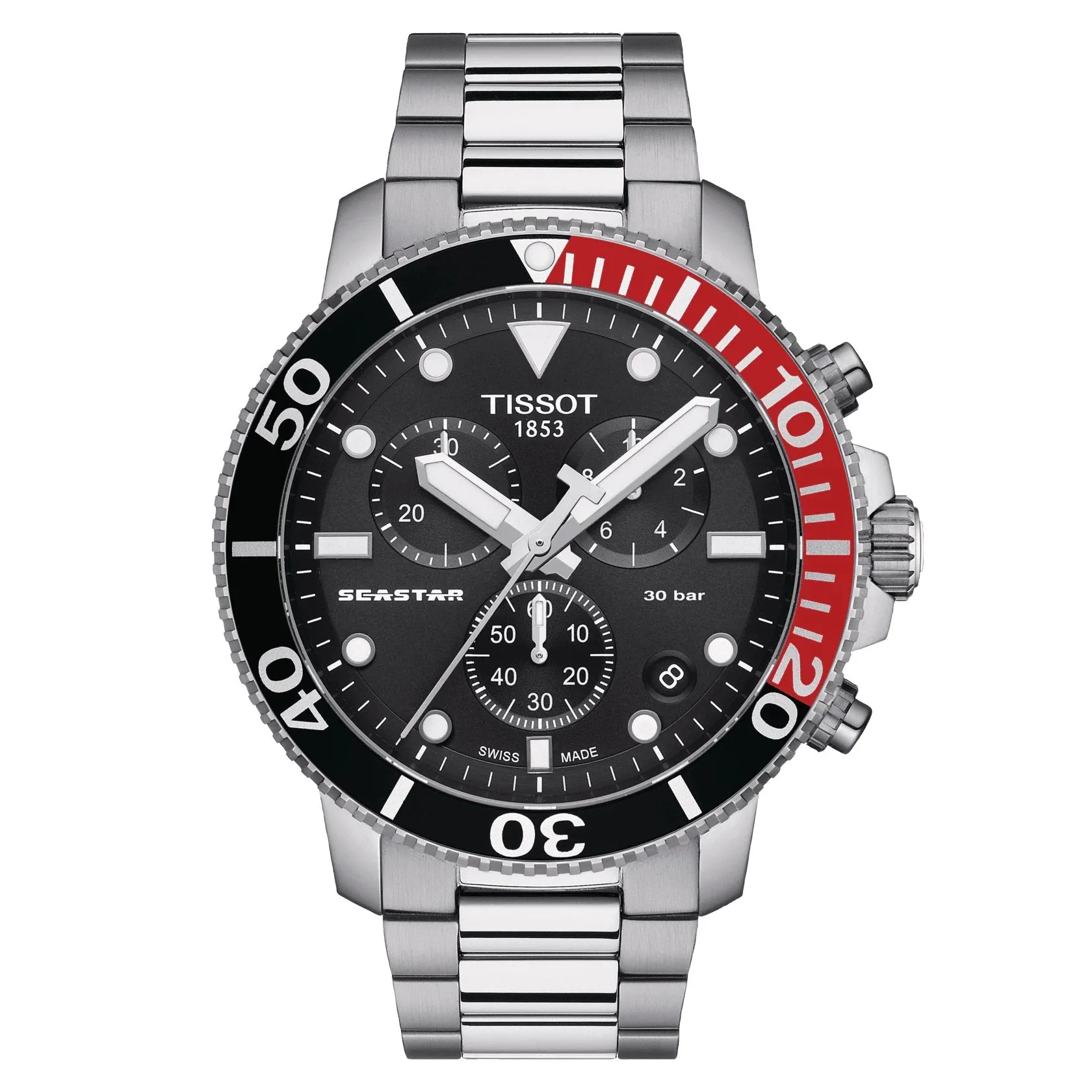 Tissot Seastar 1000 Chronograph Mens Stainless Steel Black Dial Watch