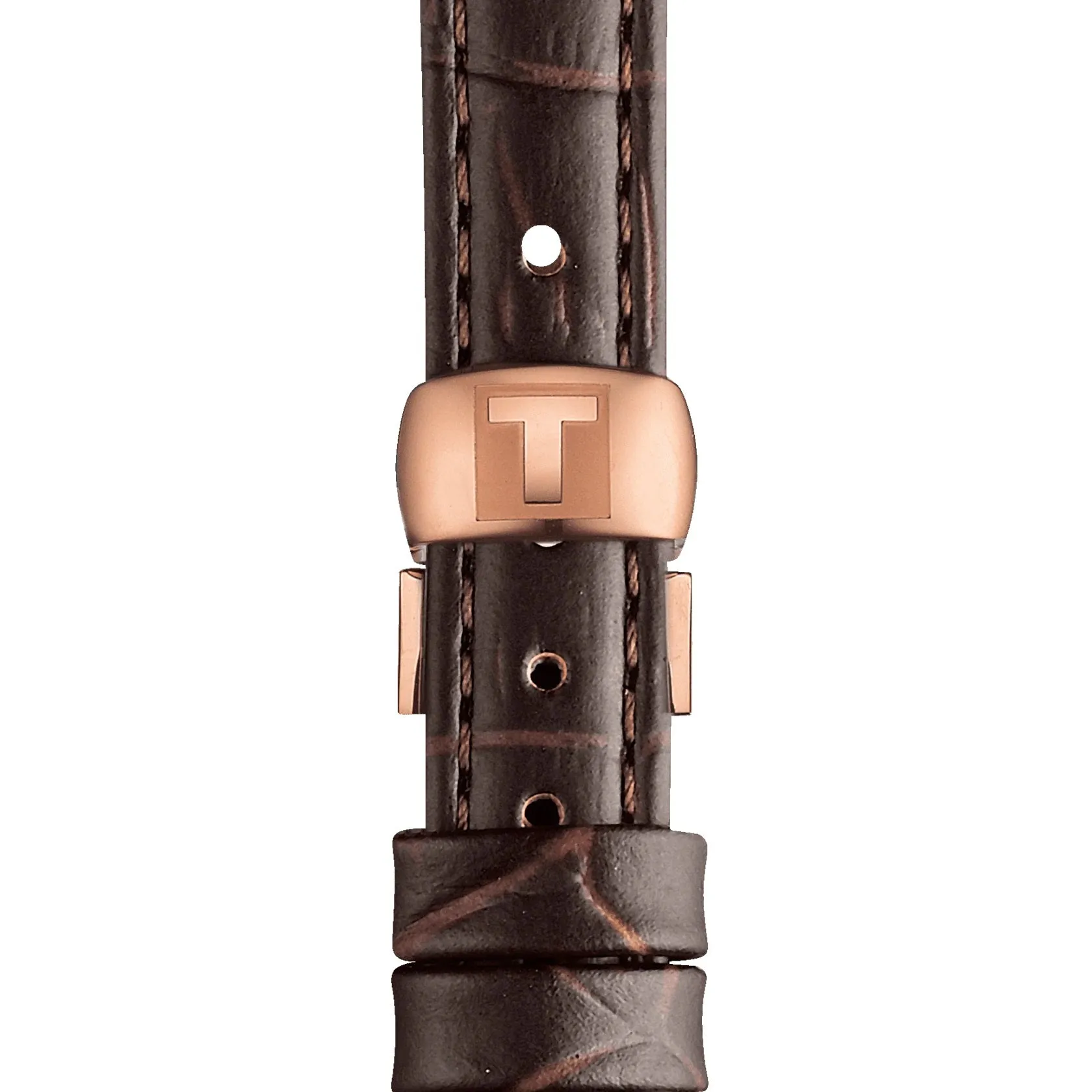 Tissot Tradition 5.5 Ladies Rose Tone Brown Leather Strap Watch