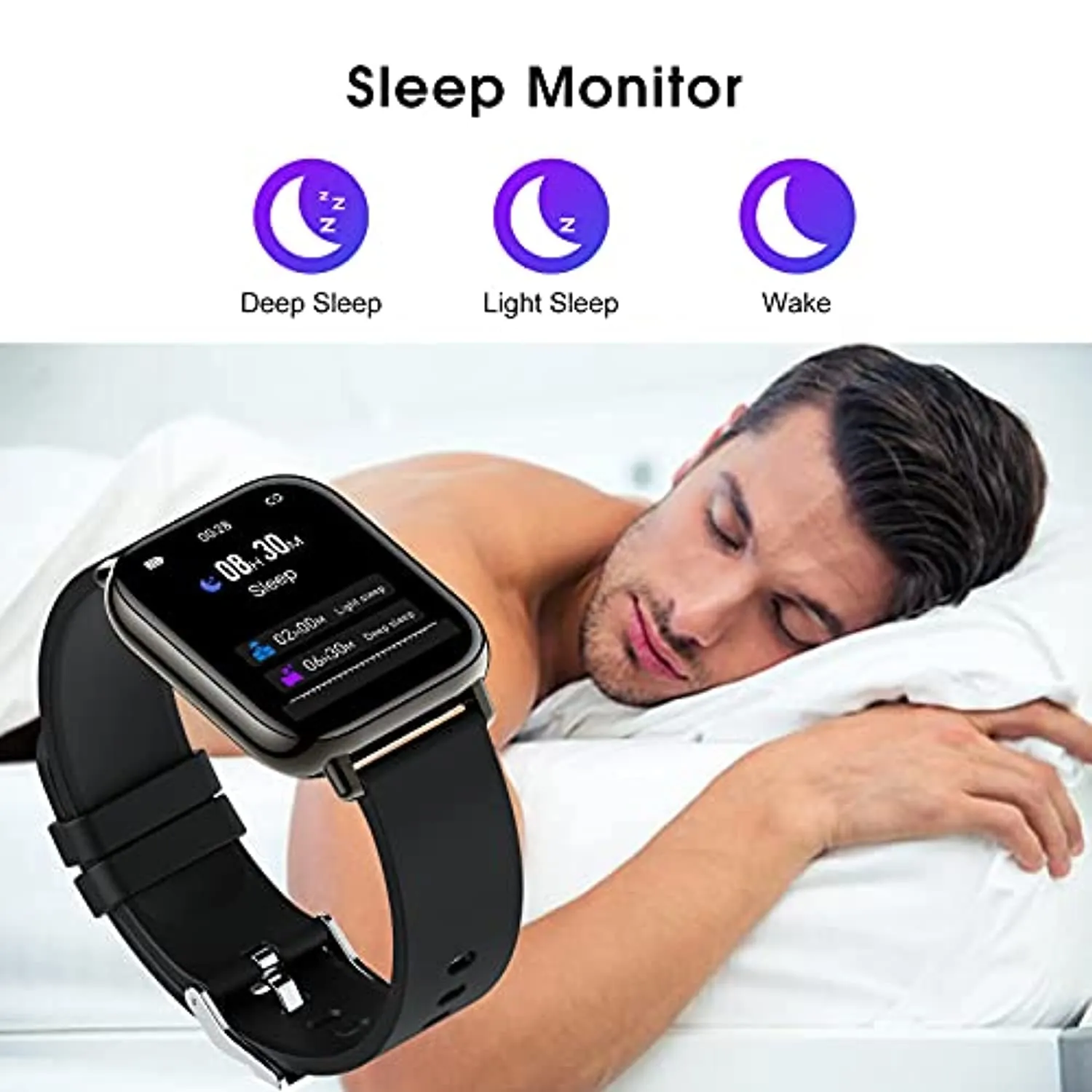 Togala Smart Watch, 1.69 Inch Touch Screen Smartwatch for Android and iOS Phones, Fitness Tracker with Heart Rate and Sleep Monitor, IP67 Waterproof Activity Tracker with 24 Sports Modes for Men Women