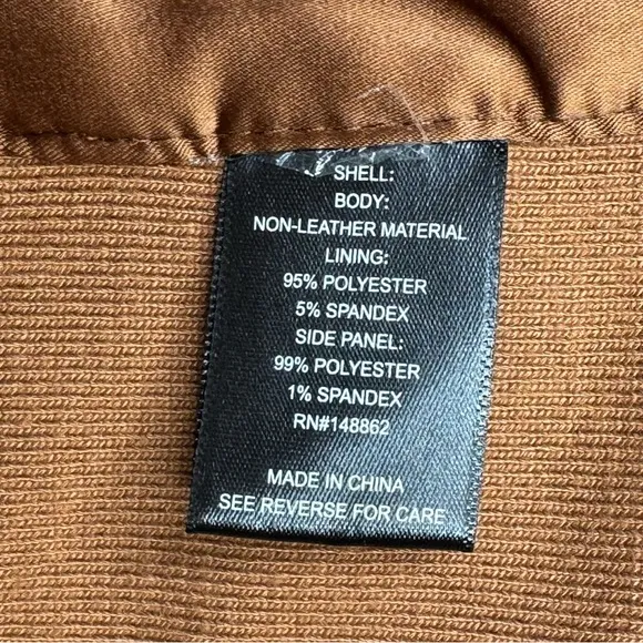 Torrid Faux Leather Collarless Moto Jacket 3X Cognac Tan Brown