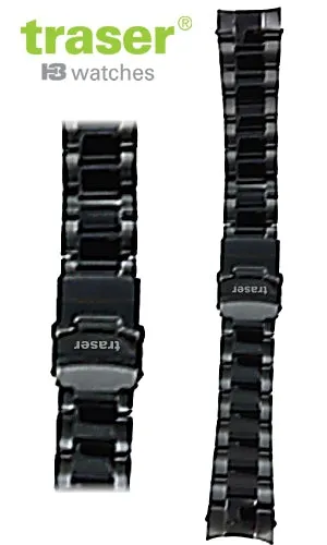 Traser 24mm Pathfinder Black PVD Solid Link Steel Signature Bracelet