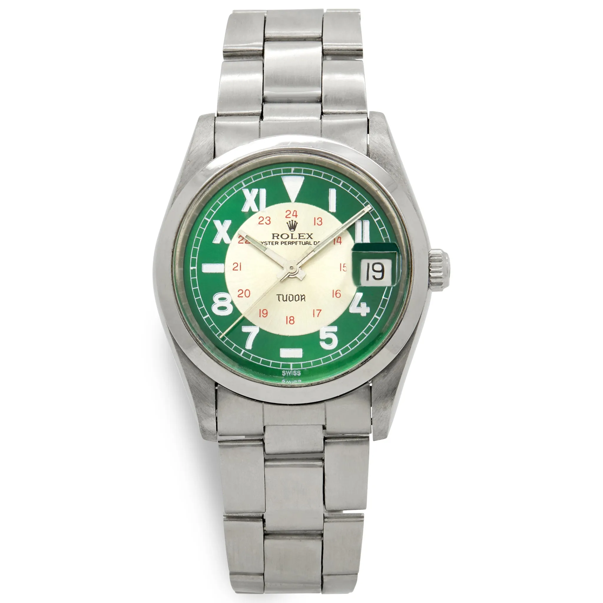 Tudor Prince Date 74000N Custom added green dial Dial Automatic Watch