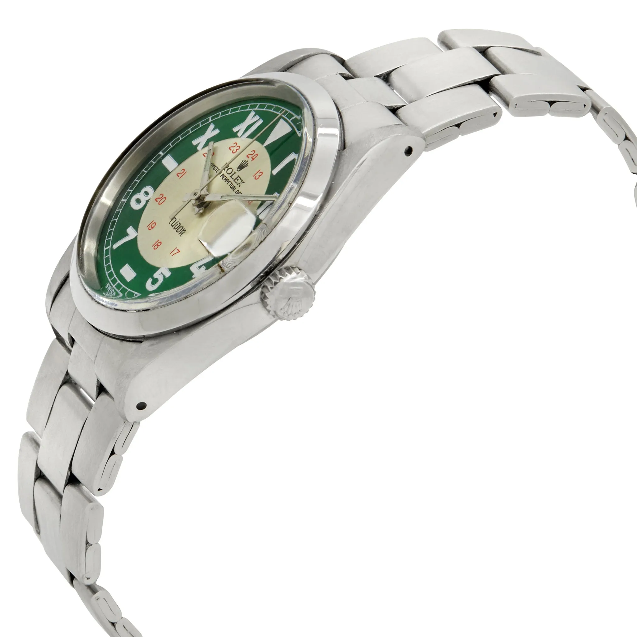Tudor Prince Date 74000N Custom added green dial Dial Automatic Watch