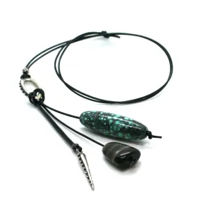 Turquoise And Leather Bohemian Necklace