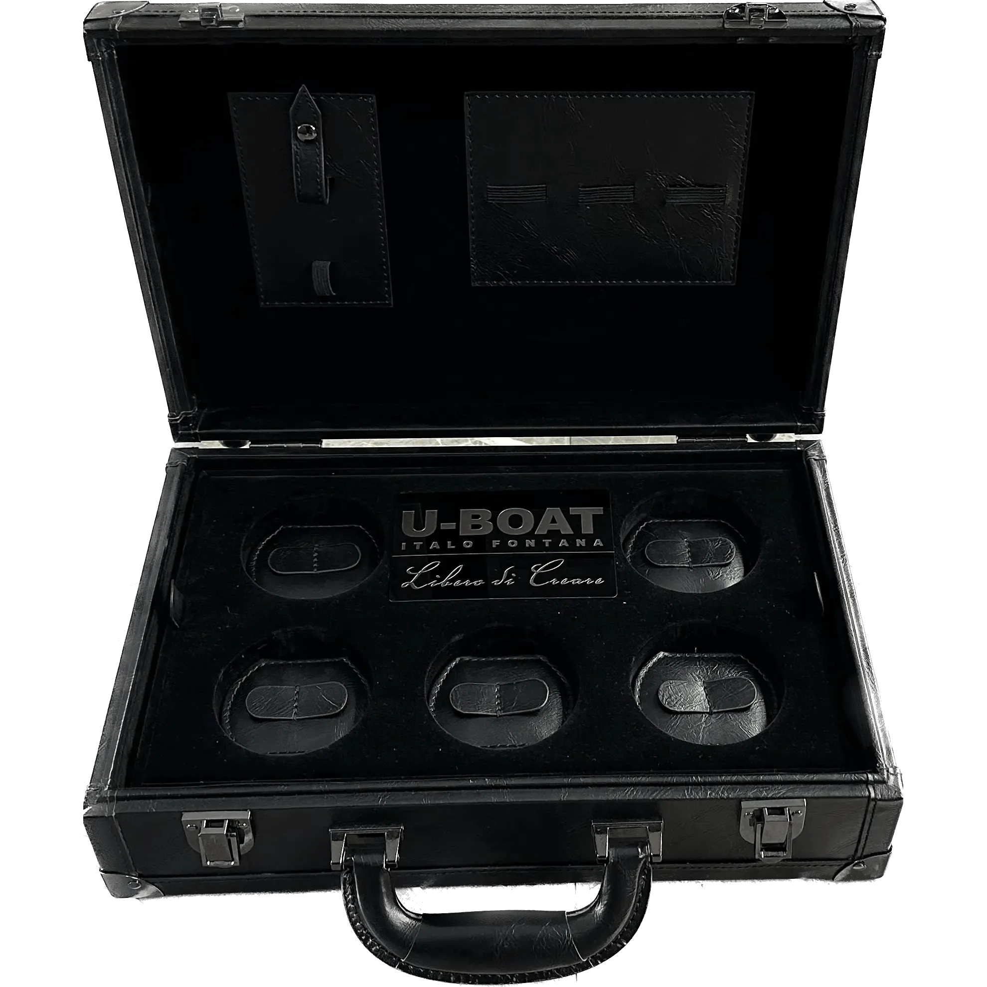 U-boat black leather suitcase door 5 Uboat-001 travel watches