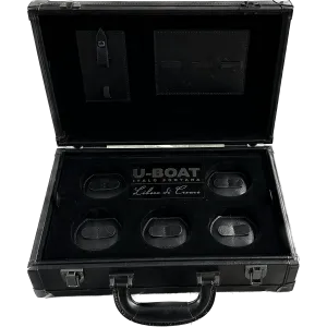 U-boat black leather suitcase door 5 Uboat-001 travel watches