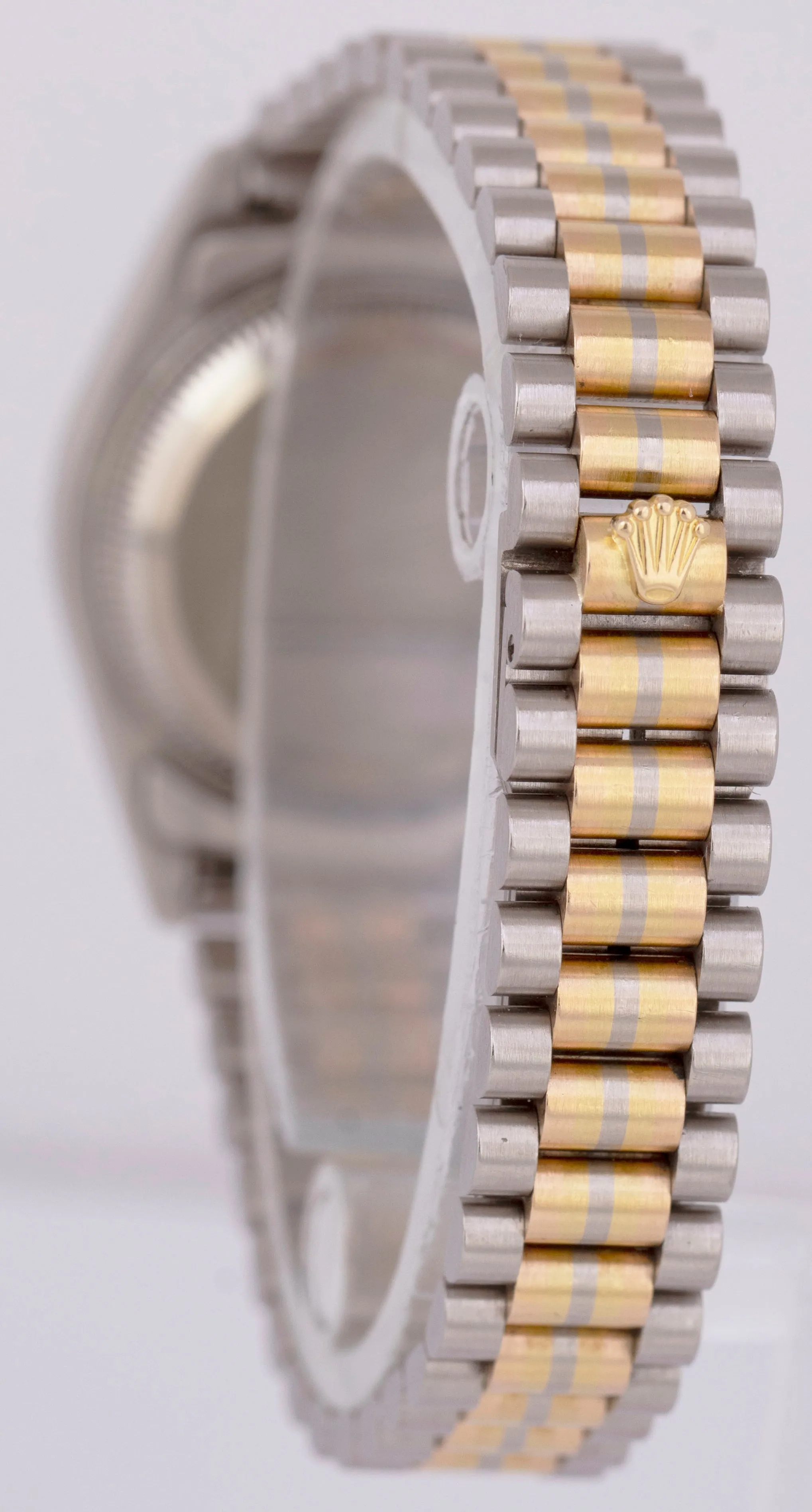 UNPOLISHED Rolex DateJust 26mm TRIDOR President Salmon Roman 18K Gold 69179 BIC