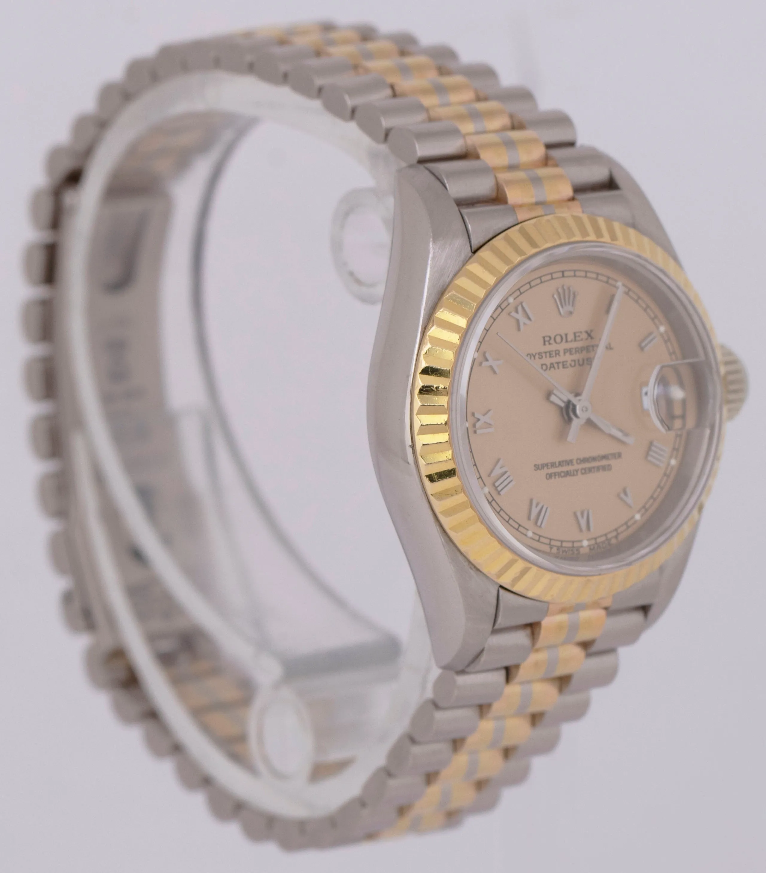 UNPOLISHED Rolex DateJust 26mm TRIDOR President Salmon Roman 18K Gold 69179 BIC