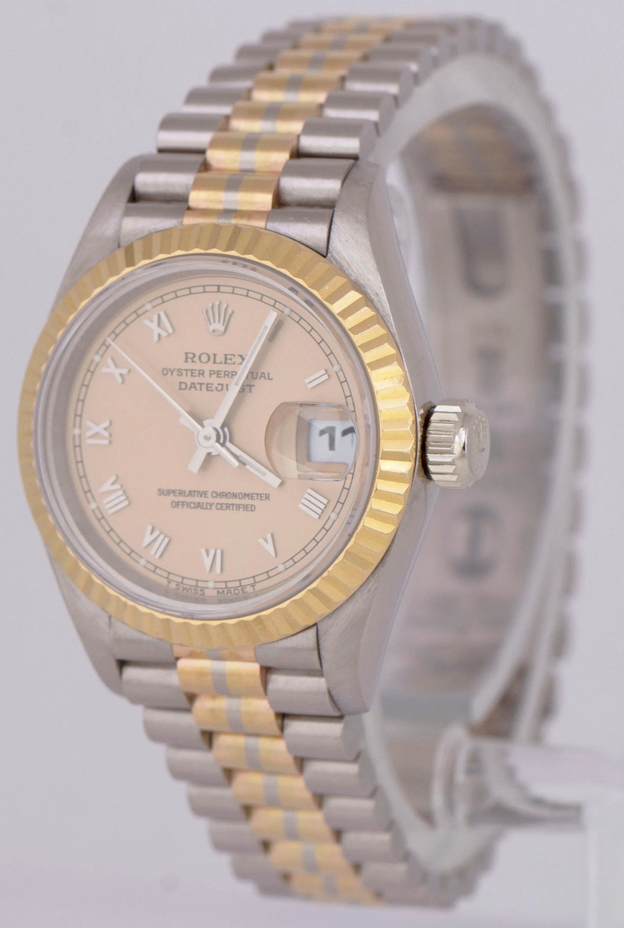 UNPOLISHED Rolex DateJust 26mm TRIDOR President Salmon Roman 18K Gold 69179 BIC