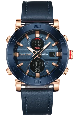 V2A Alloy Case and Genuine Leather Band Analog Digital Fashion Watch for Men Latest Men’s Watch | Gifts for Men | Gift for Brother | Gift for Husband | Birthday Gifts