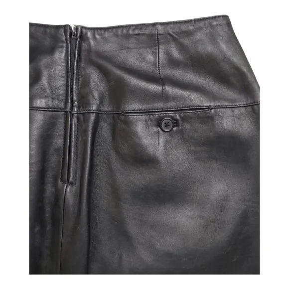 VALERIE STEVENS Black Leather A-line Mini Skirt Casual Plus Sz 16 Dressy Career