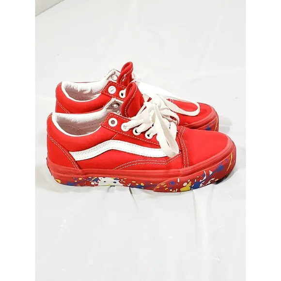 Vans Old Skool Rood Kleuter Shoe Sneaker Casual Youth 13Y Multi-color Red 507452