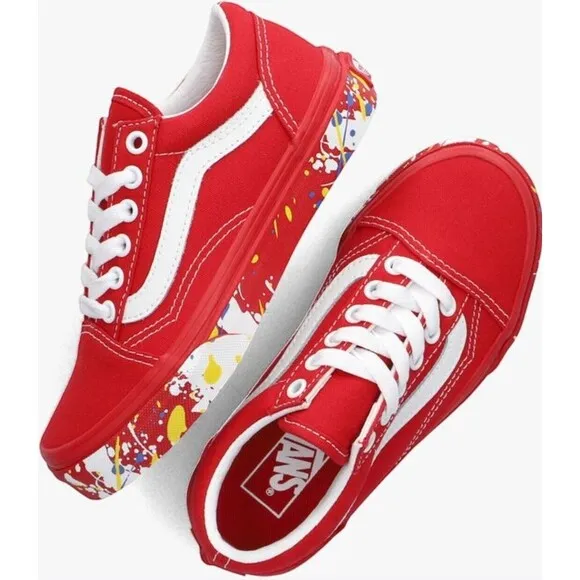 Vans Old Skool Rood Kleuter Shoe Sneaker Casual Youth 13Y Multi-color Red 507452