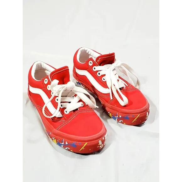 Vans Old Skool Rood Kleuter Shoe Sneaker Casual Youth 13Y Multi-color Red 507452