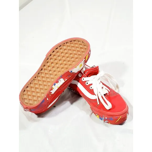 Vans Old Skool Rood Kleuter Shoe Sneaker Casual Youth 13Y Multi-color Red 507452