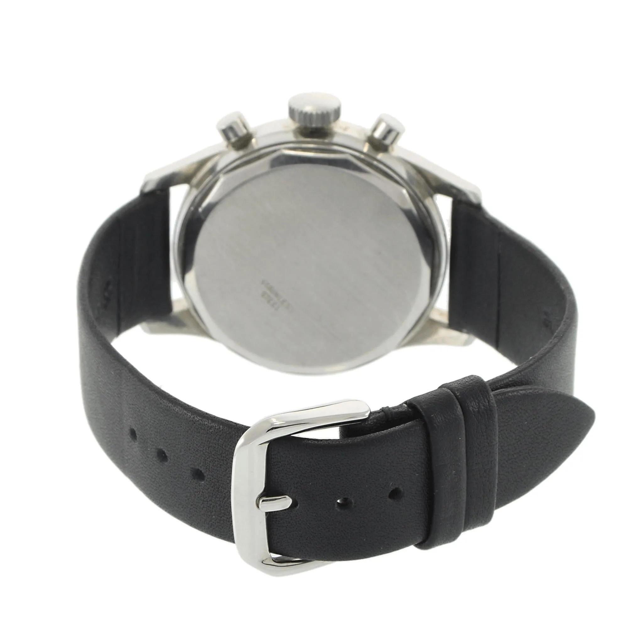 Vintage 1940s Jaeger-LeCoultre Black Dial Chronograph 35.5mm Stainless Steel