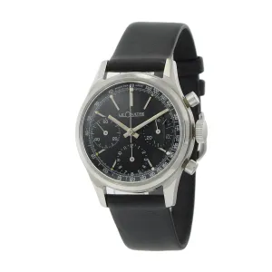Vintage 1940s Jaeger-LeCoultre Black Dial Chronograph 35.5mm Stainless Steel