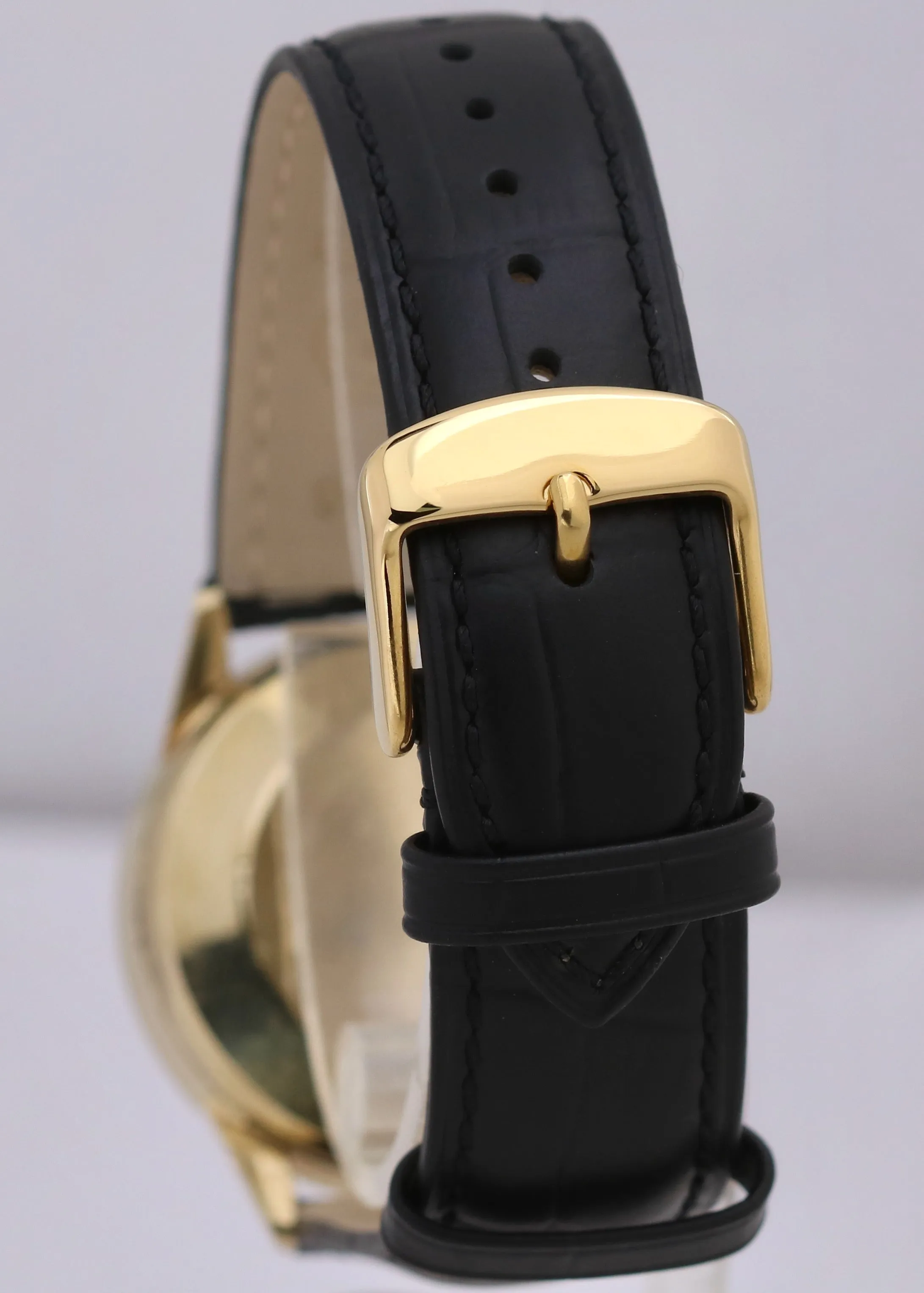 VINTAGE Rolex 7002 35mm 14K Yellow Gold Filled Silver Leather Presentation Watch