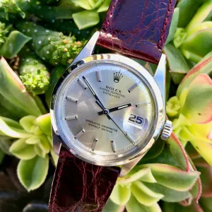 Vintage Rolex Datejust 1600 Silver Cal 1570 Oyster Perpetual Stainless Steel Wristwatch 1969