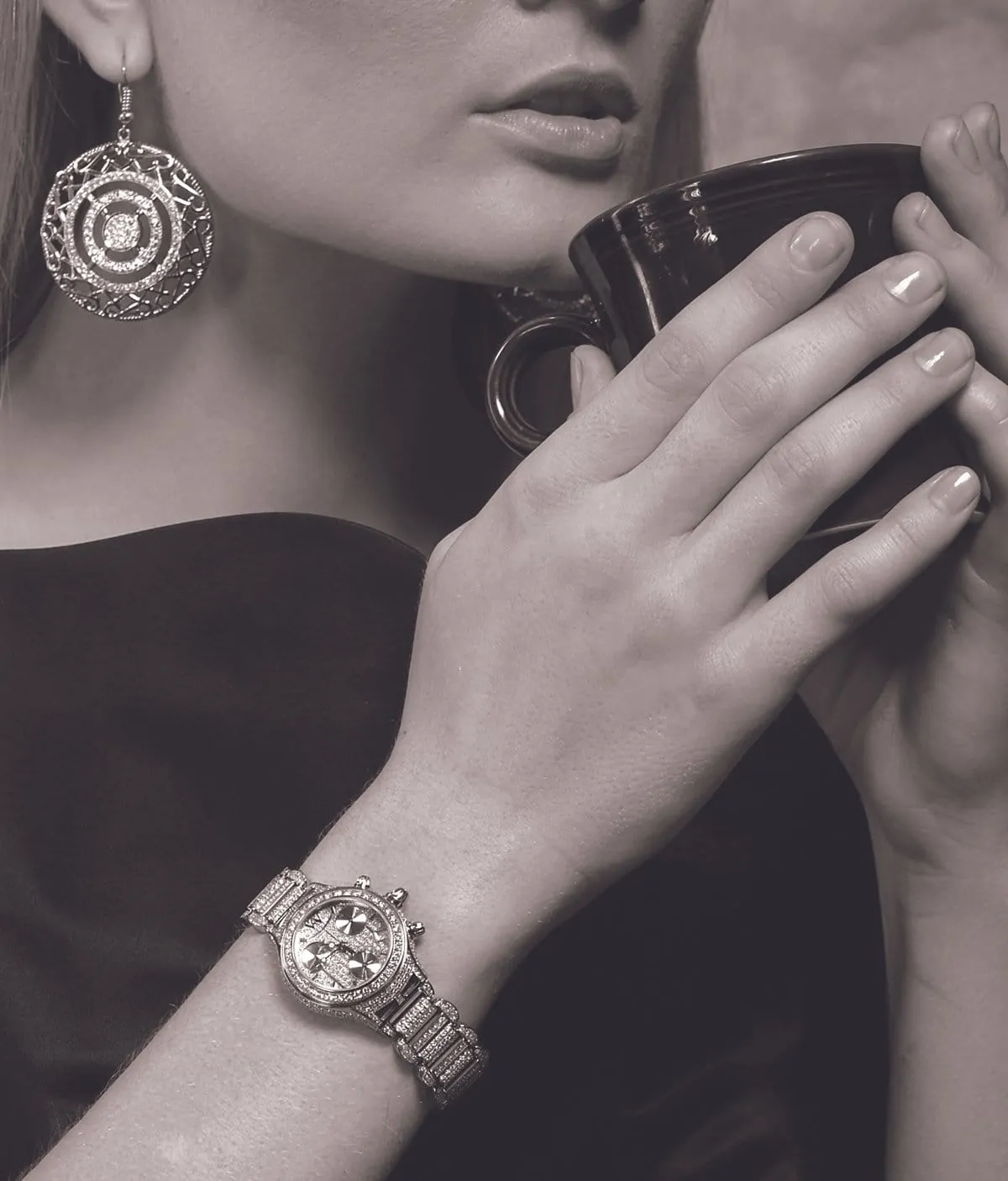 Watch - Aire Parlay Swiss Made Quartz Chronograph Full Diamond Womens Watch For Women