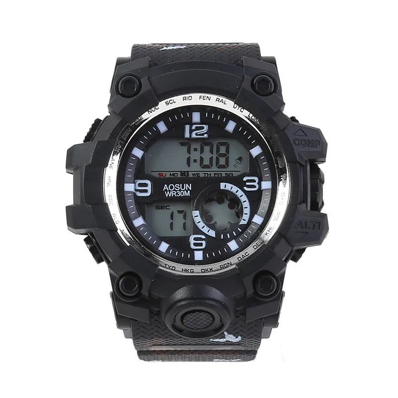 Watch Female Round Korean Style Simple Waterproof Sports Electronic